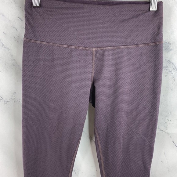 prAna Women's Purple Cinched Ankles Waist Leggings Size Small Stretch Mid Rise - Picture 10 of 10